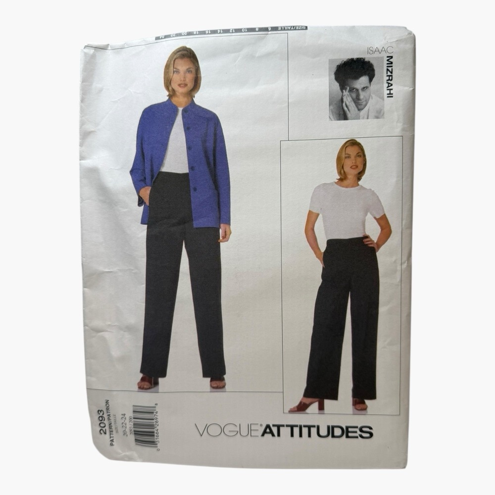 Isaac Mizrahi Pattern #2093 FF Uncut‎ Vogue Attitudes Jacket Pants Size 20-22-24